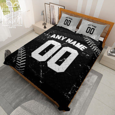 Custom Quilt Sets Chicago Jersey Personalized Baseball Premium Quilt Bedding for Men Women